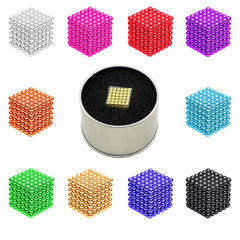 Bakqiu 3mm216 color magnetic ball ndfeb decompression creative DIY gift box manufacturers direct sel 3MM bright white + iron box 