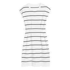 Stripe ice silk knitting dress 2018 summer new style show thin slender short sleeve skirt female sum white All code 