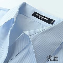 Guangzhou wholesale professional dress commuter dress blue shirt slim work clothes g2 women`s long-s Light blue long sleeve 32 