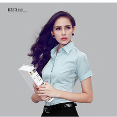 2018 women`s short-sleeved, multi-color white shirts, spring and summer business work clothes, Korea white 32 