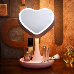 Hot style rechargeable heart led seven color atmosphere makeup mirror table lamp heart mirror lamp violet 