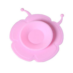婴儿童餐具吸盘贴 宝宝碗吸盘碗双面吸盘魔力硅胶吸盘 防滑吸碗垫 红色 14-14.9cm