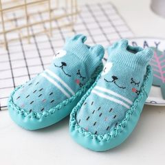 婴儿鞋袜0-6-12个月1-3岁男女宝宝软底防滑学步地板袜秋冬爆款童 绿色 S码(11cm)