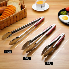 201 multi-function stainless steel kitchen appliance red handle bread holder food folder barbecue to 9 inches 