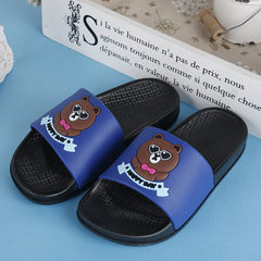 New children`s slippers cartoon bunny slippers anti-skid children`s slippers men`s and women`s child Blue bear slippers 26 