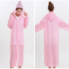 Thickening adult non-disposable raincoat EVA fashion environmental protection raincoat creative wave pink All code 