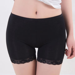 AH015 summer women`s safety trousers bottom lace anti-bare women`s leggings bottom trousers flat Ang Black lace All code 