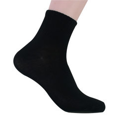 1516可定做LOGO 男士独立包装纯色透气棉袜 中筒袜 赠品袜子批发 黑 独立包装