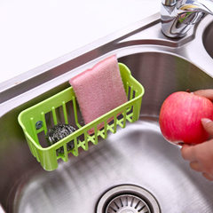 138水槽吸盘收纳篮 可挂式沥水篮洗碗巾抹布清洁球收纳篮 139粉色