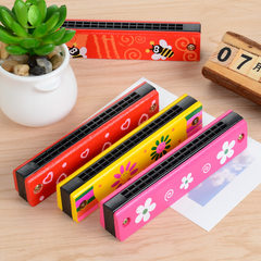 Children`s wooden color painting can play the harmonica kindergarten wooden children new special ear blue 