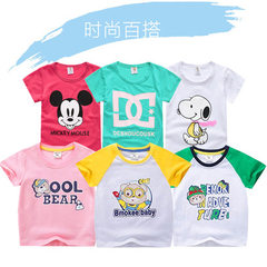 2018 Korean version of the new children`s clothing T-shirt wholesale special cotton summer children` Mix and match various colors and patterns 3 codes (ages 3-7) 