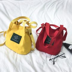 2018新款帆布女包手提包韩版时尚单肩包斜挎包小包一件代发批发 黄色