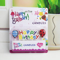 爆款 4个大气球英文字母生日蜡烛 塑料签聚会派对用品蛋糕蜡烛批 新款白彩