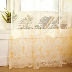 Jacquard curtain window screening hollow breathable bedroom balcony living room study window decorat A166 beige