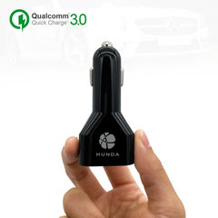 鸿达高通QC3.0智能车载4口usb手机平板充电头充电器5V9V12V48W 黑色