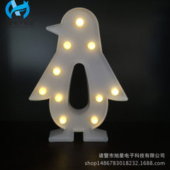 LED字母灯 创意装饰企鹅小夜灯  亚马逊热销INS字母连体符号灯 3