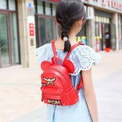 In 2018, new model MOM labeled pure color waterproof PU children backpack manufacturers wholesale red 