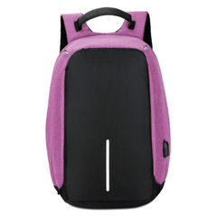 批发商务休闲防盗背包学生旅行安全多功能双肩包USB充电背包 紫色 14寸