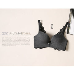 Adjustable bra, lace back, retainer, upper breast support, gathered without steel ring bra, seamless black S (32/70) 