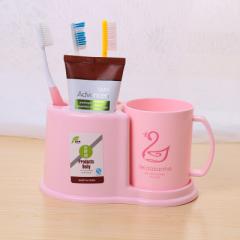 Toothbrush rack wash gargle set plastic toothbrush holder with mouthwash cup brush cup furniture she Mixed color 19.5 * 8.2 * 8.2