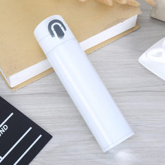 Wholesale custom stainless steel thermos cup vacuum bounce outdoor water cup commercial advertising  white 400 ml 