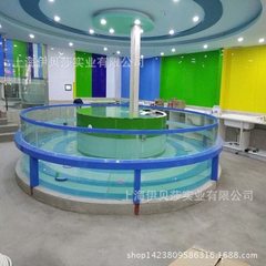 Baby swimming pool baby swimming pool equipment large children disassemble luxurious toughened glass blue Specifications and colors can be customized 