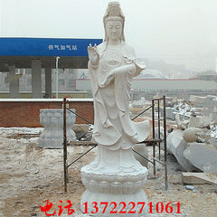 汉白玉观音 大理石观音佛像 寺庙雕塑摆件 厂家定制罗汉雕刻 250cm