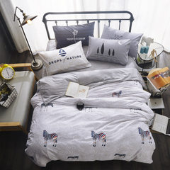 北欧简约纯棉四件套1.5m/1.8米床上用品单人双人全棉床单套件 被套2*2.3米 床单2.3*2.5米