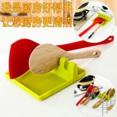 Patented upgrade kitchen furniture shelf spatula rack receive spatula cushion spoon receive cushion  green