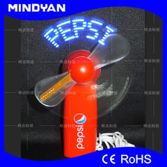 Factory wholesale advertising gifts flashing light small fan, hand-held flash fan The shell color can be customized 3 inches 
