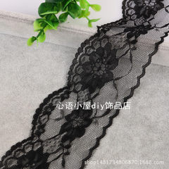 Black and white 6cm polyester mesh embroidery lace lace lace diy handmade material wedding curtain t black 6 cm / 180 meters a barrel 