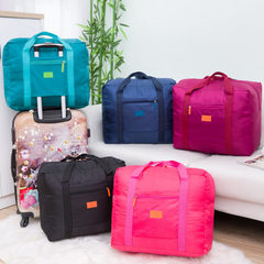 工厂爆款 韩版时尚大容量旅行包手提旅行袋折叠旅行行李收纳包 黑色