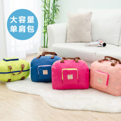 厂家批发 韩版时尚单肩旅行收纳包尼龙防水折叠手提行李包 粉红色