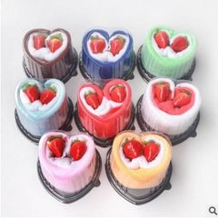 Love cake, towel, creative gift wedding, wedding g Love cake towel gift box 2 pieces of 20*20cm square towels 