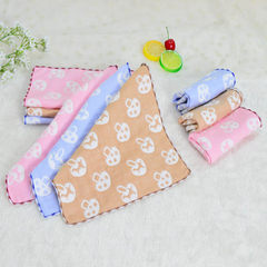 Children`s square towel pure cotton gauze baby fac pink 26*26cm lace border gauze handkerchief 