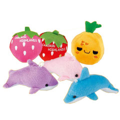 现货批发毛绒小公仔 带挂绳水果海豚动物毛绒玩具儿童益智玩具 8cm