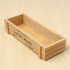 爆款木质多肉花盆批发复古长方形小木盒子实木家居桌面收纳储物盒 复古色木盒MA2030