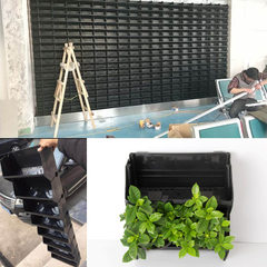 植物墙花盆垂直绿化立体塑料花盆壁挂式种植PP容器厂家直销 黑色