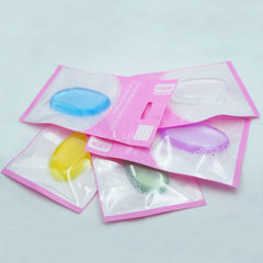 Color silica gel powder puff transparent jelly lea Transparent oval leaf shaped bag with mixed color 