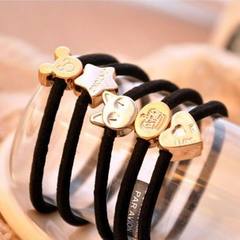 Gold bead hair ring new style electroplated bead h Mixed color hair style 