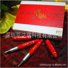数码礼品U盘工厂供应中国红瓷U盘 陶瓷泼墨U盘 泼墨笔 红瓷笔