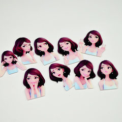 Barbie doll brooch emoticons pack Japanese harajuk Keep your voice down 