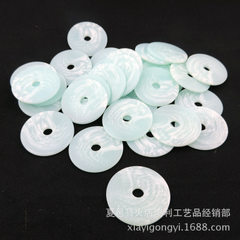 厂家大量批发树脂白玉片青玉片带一生平安塑料防玉饰品配件 白色 20MM  22MM