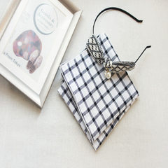Soft and comfortable Korean small square towel pur 1 # black and white 55 cm 