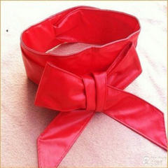 Spring and autumn style super long soft girdle bow red 