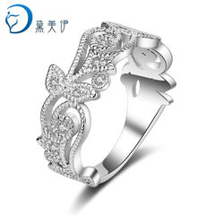 Wish cross-border special for hot style European a White copper to white gold No. 6 