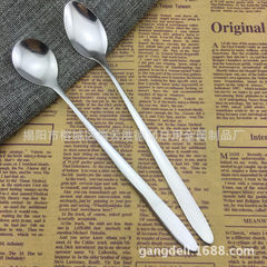 长柄冰勺 不锈钢餐具 创意咖啡勺 搅拌勺 杯赠品勺子 定制logo 光柄冰尖勺