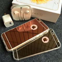 亚克力电镀镜面反光iphone7手机壳 日韩潮流全包苹果6splus定制套 土豪金镜面 6G