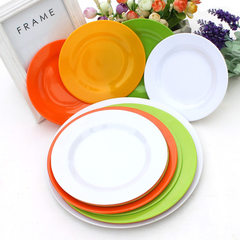 Colorful plastic plate round plate melamine dishes Yellow slants thin 8 & amp; Throughout; (20 cm in diameter), 