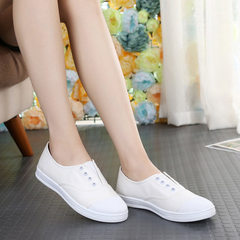 2018 new low-top canvas shoes students flat casual white 35 